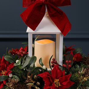 Венок-подсвечник Эмоции Любви с пуансеттией и ягодами 30 см Swerox фото 3