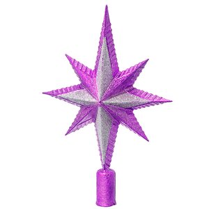 Верхушка Рождественская Звезда 29 см фиолетовая с серебром Snowmen фото 1