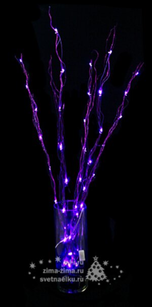 Светодиодное дерево с изумрудами, 40 LED, 1,3м, фиолетовое Snowmen фото 1