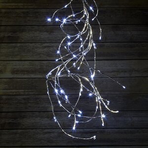 Электрогирлянда "Серебряная веточка", 60 LED ламп, 1.6м, белые лампы Snowmen фото 1