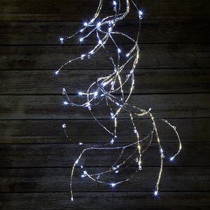 Электрогирлянда "Серебряная веточка", 60 LED ламп, 1.6м, белые лампы Snowmen фото 2