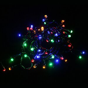 Светодиодная гирлянда для дома 50 разноцветных LED ламп 3.8 м, зеленый ПВХ, IP20 Snowmen фото 2