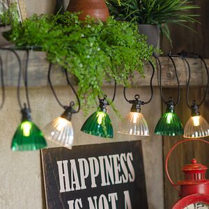 Гирлянда из лампочек Flower Party Lights 5 м, 10 ламп, теплые белые LED, черный ПВХ, соединяемая, IP44 Winter Deco фото 3