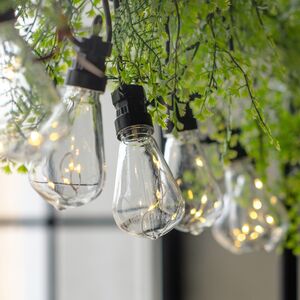 Гирлянда из лампочек Edison Shine Party Lights 10 м, 20 ламп, теплые белые LED, черный ПВХ, соединяемая, IP44 Winter Deco фото 4