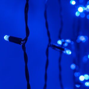 Гирлянда штора 2*2 м, 400 синих LED ламп, черный эко-каучук, соединяемый, IP65 BEAUTY LED фото 2