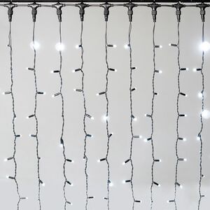 Гирлянда штора 2*2 м, 400 холодных белых LED ламп, черный эко-каучук, соединяемый, IP65 BEAUTY LED фото 5