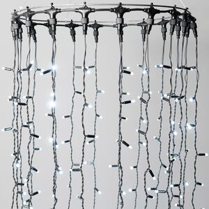 Гирлянда штора 2*2 м, 400 холодных белых LED ламп, черный эко-каучук, соединяемый, IP65 BEAUTY LED фото 3