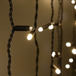 Гирлянда штора 2*2 м, 400 теплых белых LED ламп, черный эко-каучук, соединяемый, IP65 BEAUTY LED фото 2