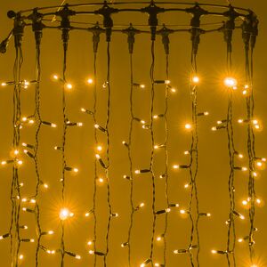 Гирлянда штора 2*2 м, 400 желтых LED ламп, черный эко-каучук, соединяемый, IP65 BEAUTY LED фото 3