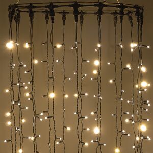 Гирлянда штора 2*3 м, 600 теплых белых LED ламп, черный эко-каучук, соединяемый, IP65 BEAUTY LED фото 3