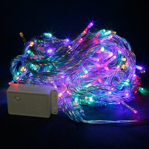 Светодиодная гирлянда 200 разноцветных LED ламп 10 м, прозрачный ПВХ, контроллер, IP44 Snowmen фото 1