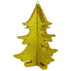 Игрушка для уличной елки Елочка 3D с блестками 40 см золотая, пеноплекс Winter Decoration фото 1