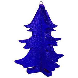Игрушка для уличной елки Елочка 3D с блестками 40 см синяя, пеноплекс Winter Decoration фото 1