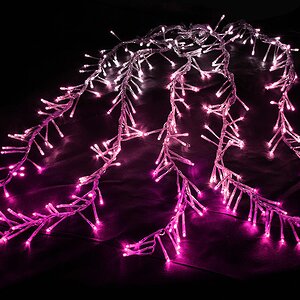 Светодиодный занавес Бегущий огонь Premium Led 2*1.6 м, 150 холодных белых/светло-розовых/розовых LED ламп, прозрачный СИЛИКОН, IP54 BEAUTY LED фото 2