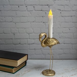 Декоративный подсвечник Золотой Фламинго 25 см