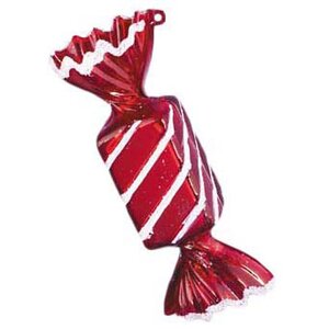 Елочная игрушка Конфета Ассорти вытянутая 11 см красная с серебряным, подвеска  Holiday Classics фото 1