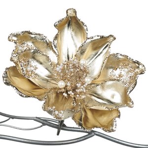 Искусственный цветок Магнолия Легран Кремье 18 см, клипса Goodwill фото 1
