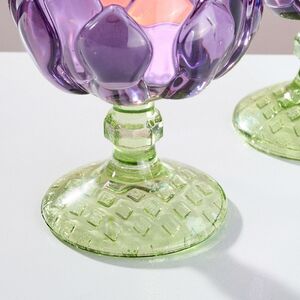 Стеклянный подсвечник-бокал Артишок 11 см сиреневый Goodwill (Гудвилл) фото 4