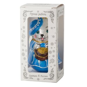 Стеклянная елочная игрушка Зайка Дженнет - Леди в голубом платье 9 см, подвеска Коломеев фото 2