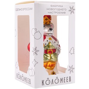 Стеклянная елочная игрушка Мышиный Король 13 см, подвеска Коломеев фото 3