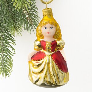 Стеклянная елочная игрушка Золушка 11 см, подвеска Коломеев фото 1