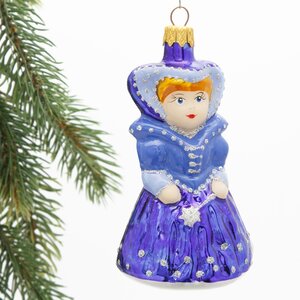 Стеклянная елочная игрушка Зимняя фея 12 см, подвеска Коломеев фото 1