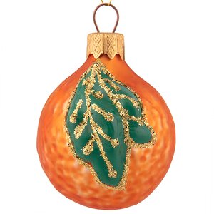 Стеклянная елочная игрушка Золотистый Апельсин 6 см, подвеска Коломеев фото 3