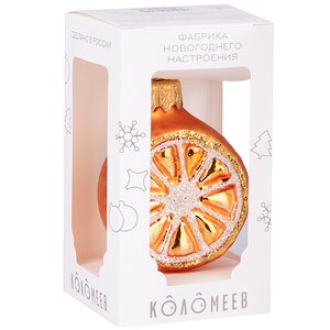 Стеклянная елочная игрушка Золотистый Апельсин 6 см, подвеска Коломеев фото 4