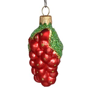 Стеклянная елочная игрушка Виноград 9 см красный, подвеска Коломеев фото 2
