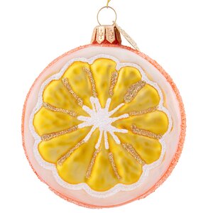 Стеклянная елочная игрушка Апельсин 8 см, подвеска Коломеев фото 2