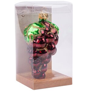 Стеклянная елочная игрушка Виноград 10 см, подвеска Коломеев фото 2