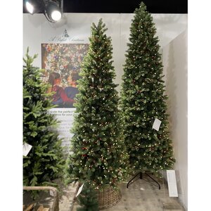 Искусственная стройная елка с гирляндой Джорджия Slim 274 см, 2550 красных/теплых белых LED ламп, ЛИТАЯ + ПВХ A Perfect Christmas фото 4