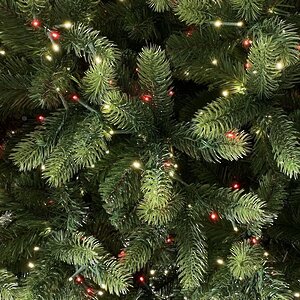 Искусственная стройная елка с гирляндой Джорджия Slim 228 см, 2000 красных/теплых белых ламп, ЛИТАЯ + ПВХ A Perfect Christmas фото 8