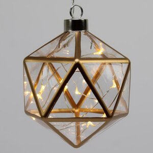 Декоративный подвесной светильник Lofty Style 10 см, 10 теплых белых LED ламп, на батарейках, стекло Peha фото 1