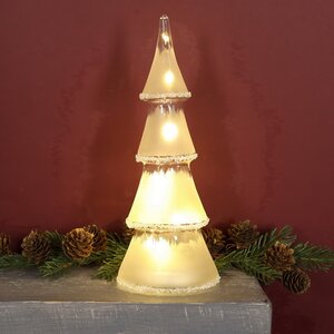 Новогодний светильник Елочка Люкке 23 см, 10 тёплых белых LED ламп, на батарейках, стекло Peha фото 1