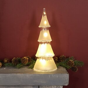 Новогодний светильник Елочка Люкке 23 см, 10 тёплых белых LED ламп, на батарейках, стекло Peha фото 4