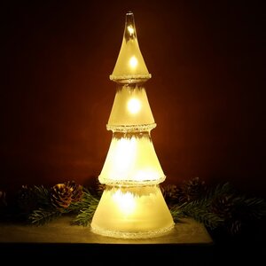 Новогодний светильник Елочка Люкке 23 см, 10 тёплых белых LED ламп, на батарейках, стекло Peha фото 3