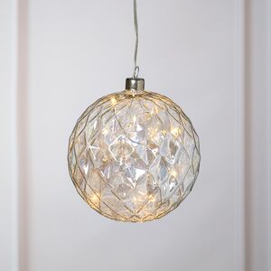 Декоративный подвесной светильник Шар Noah 12 см, 10 теплых белых LED ламп, на батарейках Peha фото 1