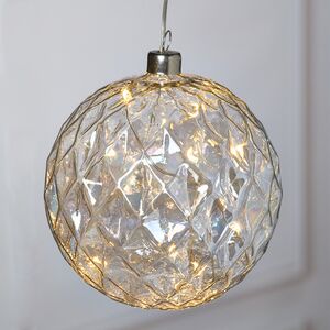 Декоративный подвесной светильник Шар Noah 12 см, 10 теплых белых LED ламп, на батарейках Peha фото 2