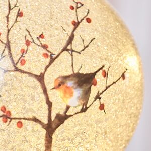 Светящийся елочный шар Рябиновые радости 12 см, 10 LED ламп, на батарейках Peha фото 3