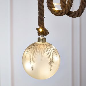 Декоративный подвесной светильник Шар Бруно 10 см, 10 теплых белых LED ламп, на батарейках Peha фото 1