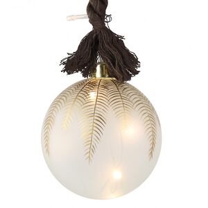 Декоративный подвесной светильник Шар Бруно 10 см, 10 теплых белых LED ламп, на батарейках Peha фото 5