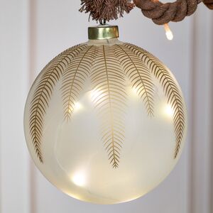 Декоративный подвесной светильник Шар Бруно 14 см, 15 теплых белых LED ламп, на батарейках Peha фото 2