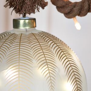 Декоративный подвесной светильник Шар Бруно 14 см, 15 теплых белых LED ламп, на батарейках Peha фото 3