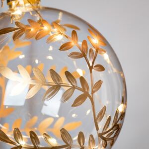 Декоративный подвесной светильник Шар Gold Leaf 14 см, 15 теплых белых LED ламп, на батарейках Peha фото 3