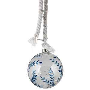 Декоративный подвесной светильник Шар Ice Leaf 14 см, 15 теплых белых LED ламп, на батарейках Peha фото 5