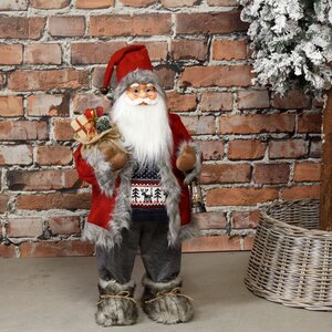 Большой Норвежский Санта с подарками и фонариком 81 см