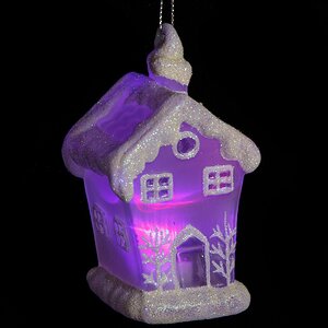 Светящаяся елочная игрушка Коттедж на батарейке 6*6*10 см, подвеска Snowhouse фото 4