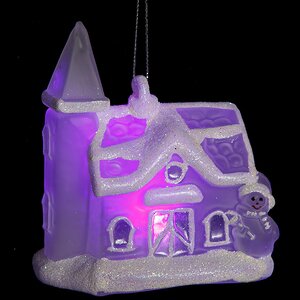 Светящаяся елочная игрушка Домик с Башней на батарейке 10*7*11 см, подвеска Snowhouse фото 4