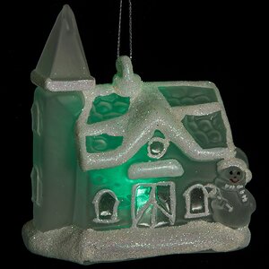 Светящаяся елочная игрушка Домик с Башней на батарейке 10*7*11 см, подвеска Snowhouse фото 5